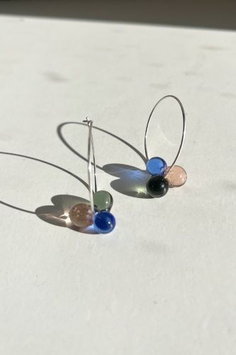 Kõrvarõngad "Kastepärlid" Roosa-sinine